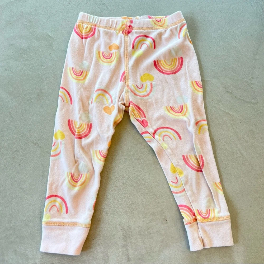 Nordstrom Glow In the Dark‎ Kids Toddler Rainbow Pajama Set Pink 3T